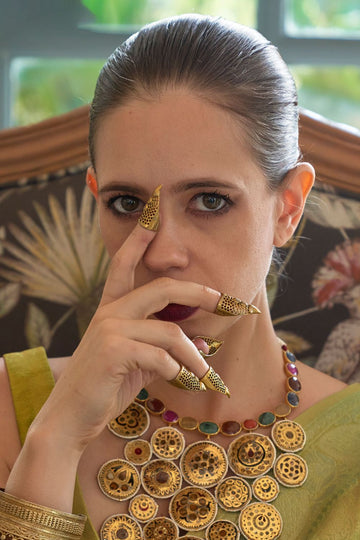 Kalki Koechlin Sage Green Satin Tissue Nylon Wedding Saree