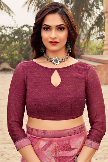 Multicolor Digital Print Chiffon Saree