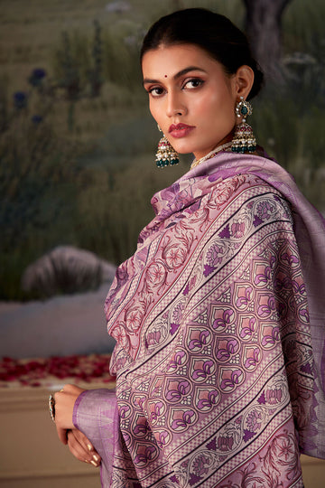 Multicolor Printed Handloom Tussar Silk Saree Saree