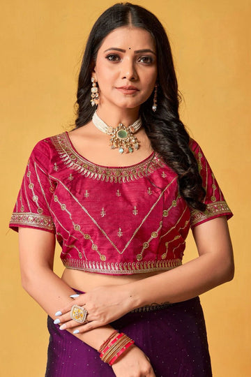 Magenta Silk Saree for Ceremonial