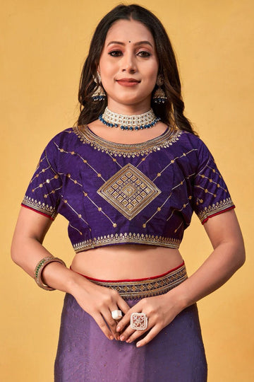 Mauve Silk Saree for Ceremonial