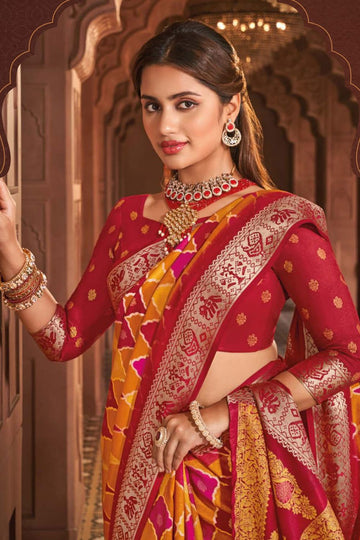 Multicolor Soft Silk Saree with Banarasi Lace Border