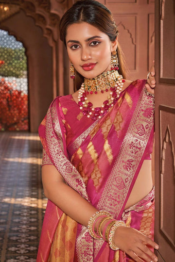 Multicolor Soft Silk Saree with Banarasi Lace Border