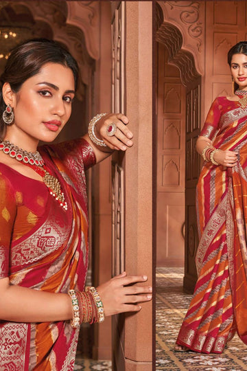 Multicolor Soft Silk Saree for Ceremonial