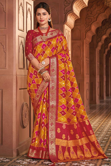 Multicolor Soft Silk Saree with Banarasi Lace Border