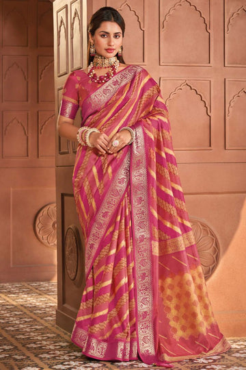 Multicolor Soft Silk Saree with Banarasi Lace Border