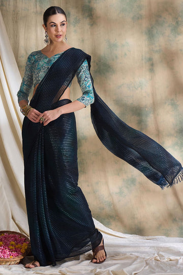 Navy Blue Party Wear Saree