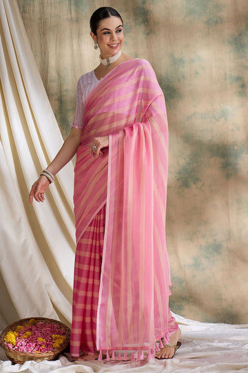Pink Art Silk Saree for Festival